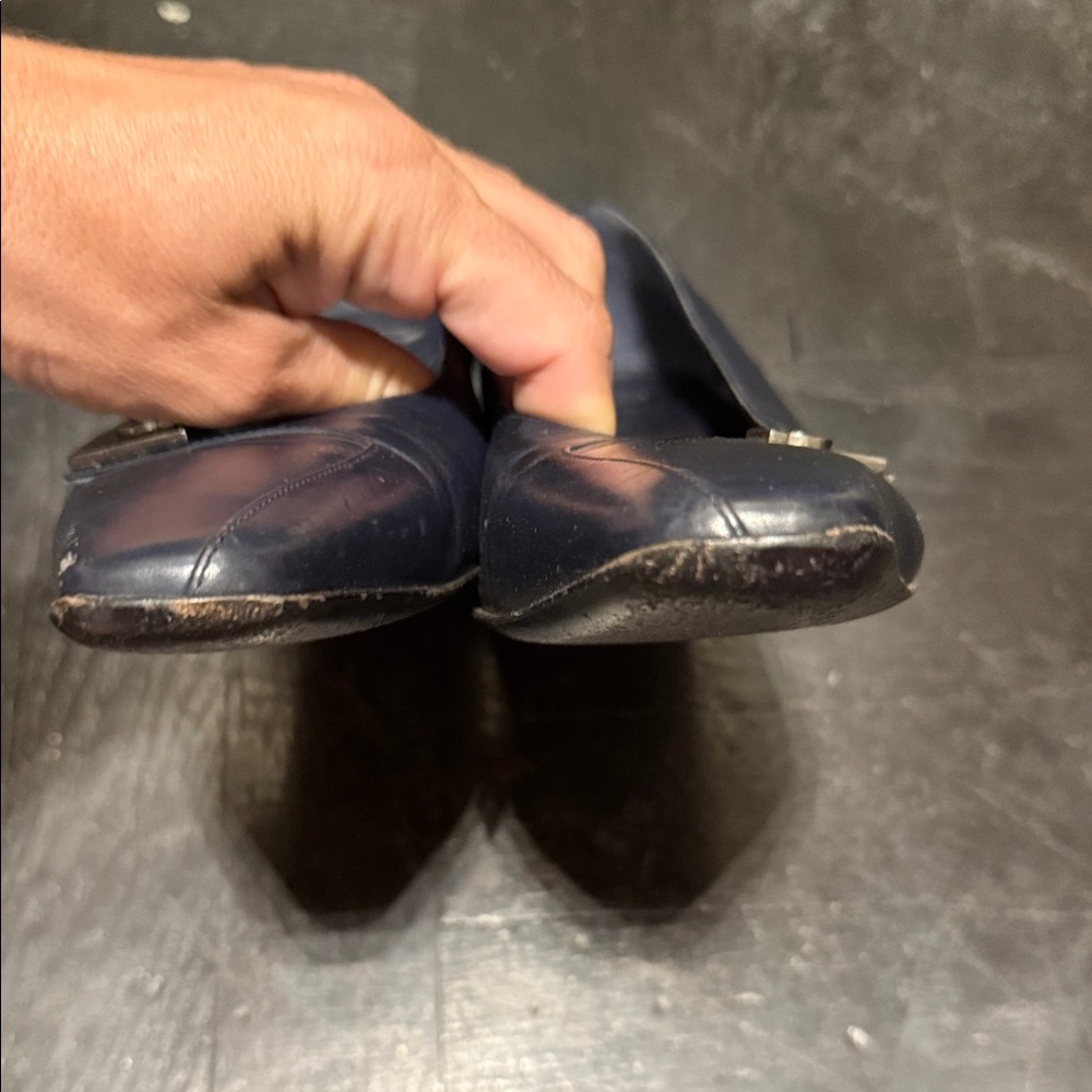 Salvatore Ferragamo Women's Navy Leather Heels vintage - Picture 14 of 14